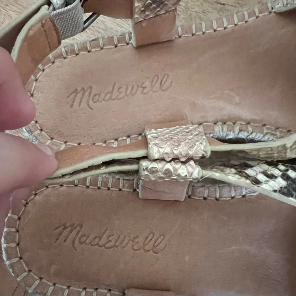 Madewell Malia Snakeskin Espadrille Sandals Size 6